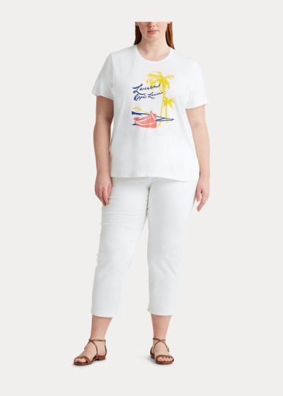 Playeras Ralph Lauren Mujer Blancos - Print Cotton-Blend - XCITE1943